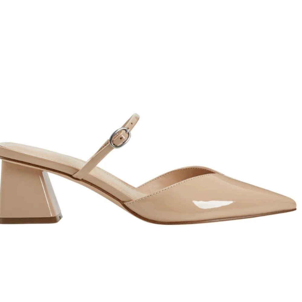 Marc Fisher shoes Lakey Heeled Mule color: Light natural PATENT size 9.5M